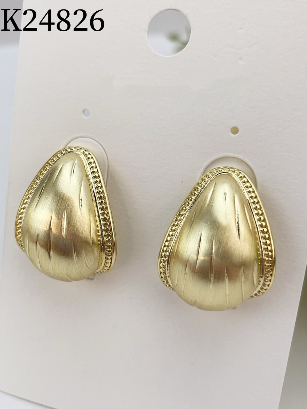 Gold-Tone Textured Dome Clip-On Earrings - Women Jewelry